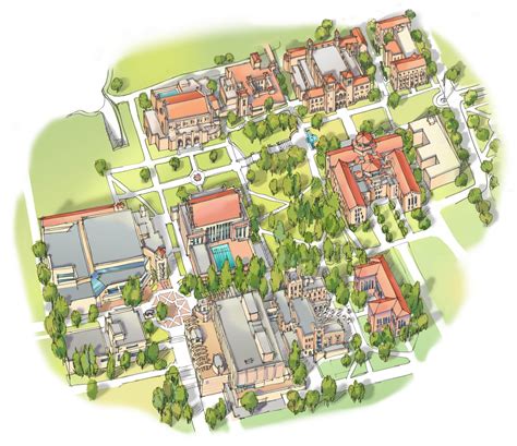 Ucla Student Life Map Illustration Illustrated Maps By Rabinky Art Llc