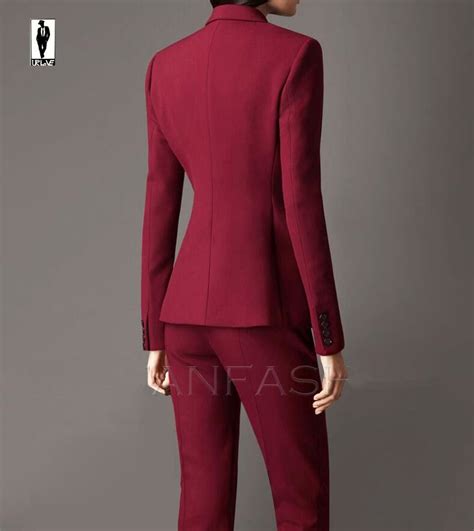2020 Ur 76 Custom Burgundy Bussiness Formal Elegant Women Suit Set