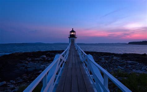 Sunset Sea Lighthouse Nature Landscape Wallpaper 2560x1600 147003