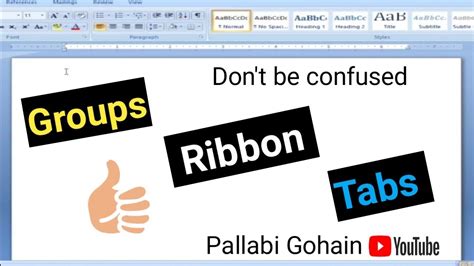 Groups Tabs Ribbon In Ms Wordwhat Is Ribbontab Groups Youtube