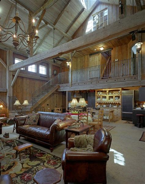 Rustic Barndominium Living Room Timber House Metal Building Homes