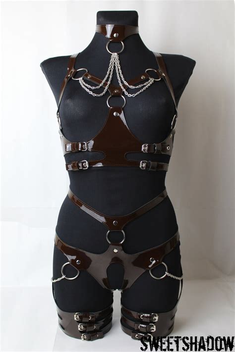 genuine leather harness bdsm harness harness set thigh etsy