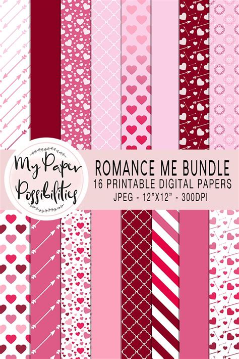 Romantic Scrapbooking Printable Papers Svg File