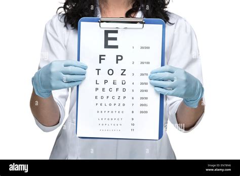 Male Ophthalmologist With Eye Chart Stock Photo Alamy