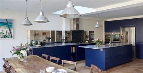 contoh desain dapur warna biru