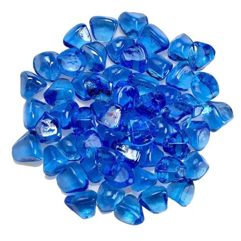 American Fire Glass 1 Inch Zircon Fire Glass 10 Pounds Midnight Blue Luster
