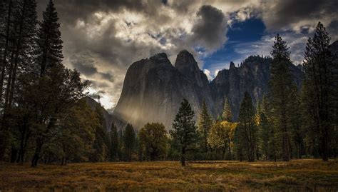 Nature Landscape Mountain Yosemite National Park Usa Trees Forest