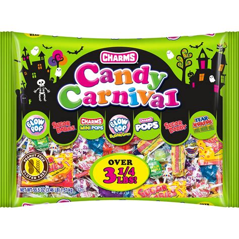 Charms Candy Carnival Halloween Assorted Lollipops And Candy Bag 555