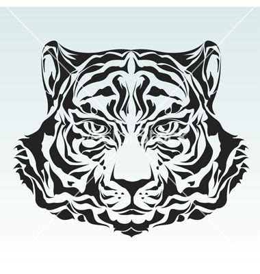 Tiger Head Isolated Black Silhouette Vector By Silvertiger On