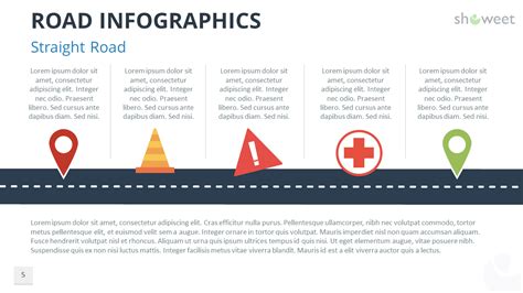 Road Infographics For Powerpoint Straight Road Creative