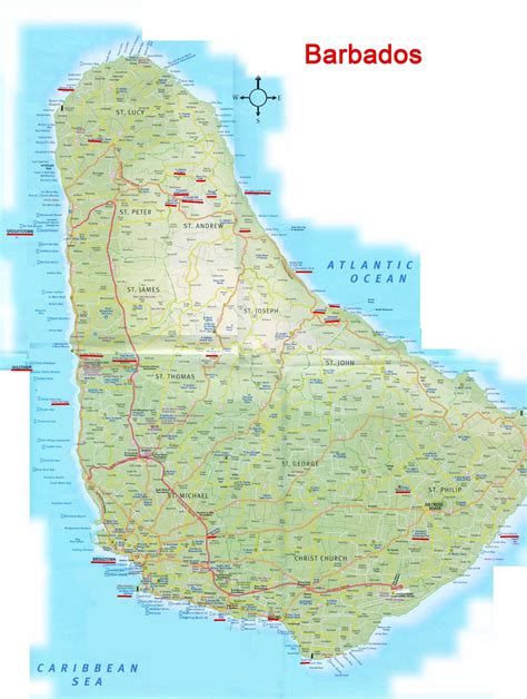 Barbados Mapas Geográficos de Barbados