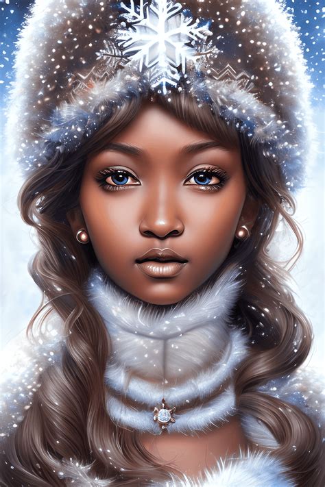 Amazing Hyper Detailed Brown Skin Snow Queen · Creative Fabrica