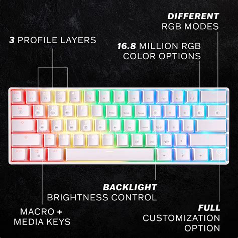 Buy Gk61 Mechanical Gaming Keyboard 60 Percent 61 Rgb Rainbow Led