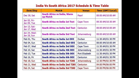 Download asia cup 2021 schedule. India Vs South Africa 2017 Schedule & Time Table - YouTube