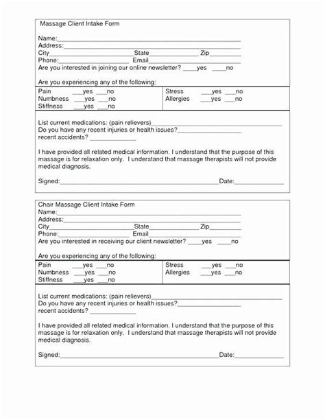 Client Intake Form Template Word Collection
