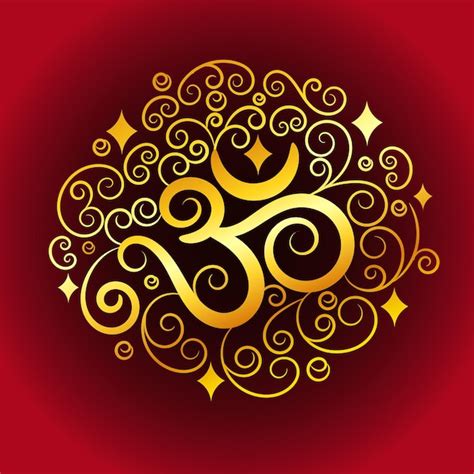 Premium Vector Om Calligraphy Symbol With Golden Color And Ornaments