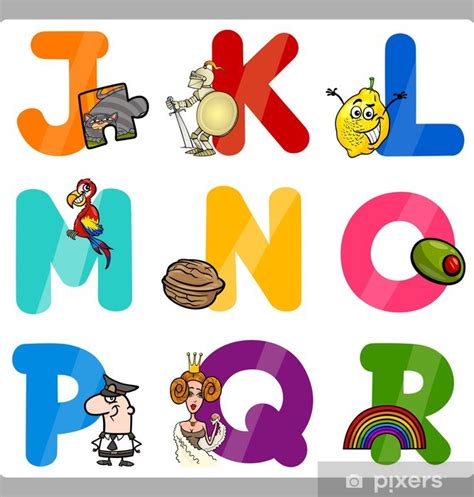 Sticker Education Cartoon Alphabet Letters For Kids Pixersus