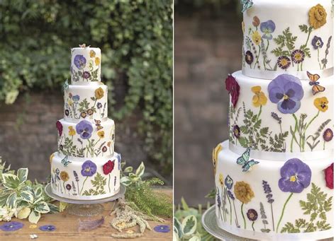 Wildflower Wedding Cake Tutorial With Pressed Flowers Cake Geek Magazine