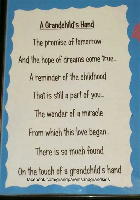 A Grandchilds Hand Happy Grandparents Day Poems About Grandparents