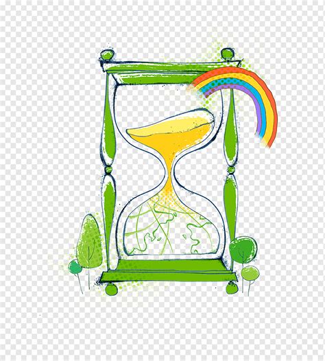 Hourglass Poster Cartoon Hourglass And Rainbow Cartoon Character