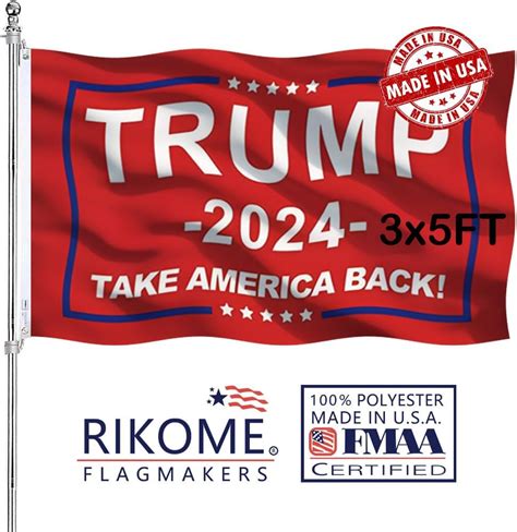 rikome double sided trump 2024 flag 3x5 outdoor red take america back trump flags