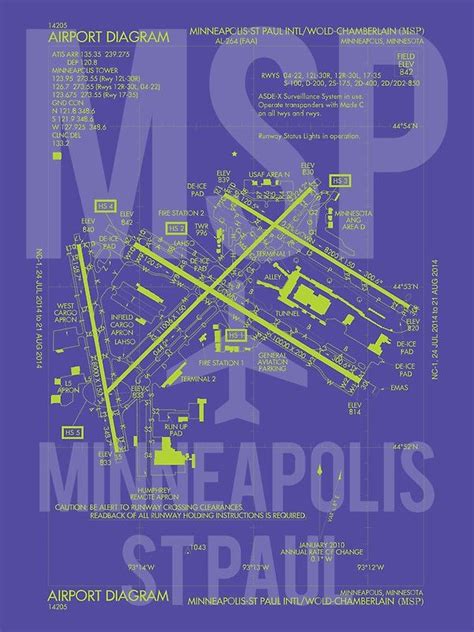 Msp Minneapolis Saint Paul Airport Diagram By Yhmdesigns Airport