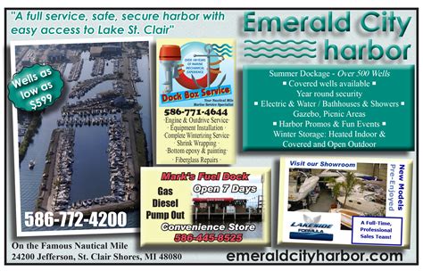 Lake St Clair Guide Magazine 2014 Emerald City Harbor For Lake St