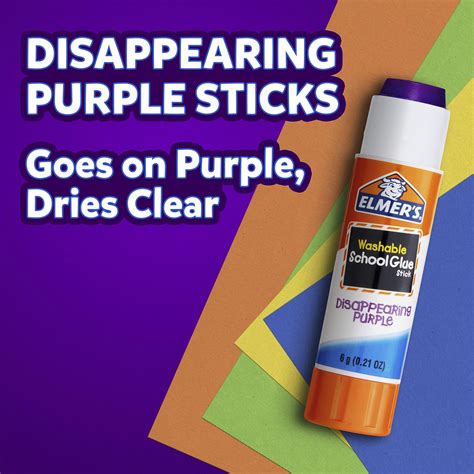 Elmers Disappearing Purple School Glue Sticks Washable And Elmers
