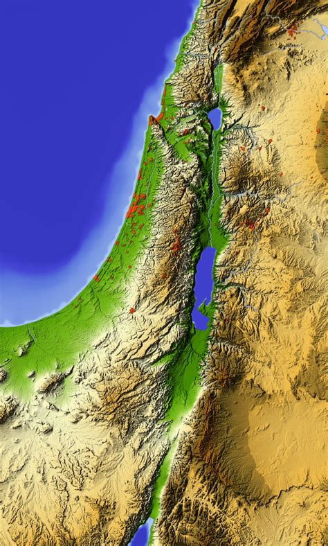 Physical Map Of Israel And Near By Areas Holylandstudies