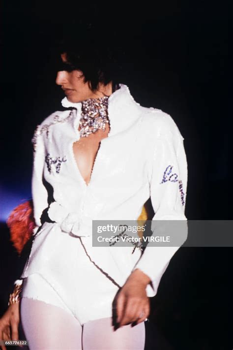 A Model Walks The Runway At The Thierry Mugler Ready To Wear News