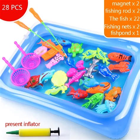 3 Sizes Bath Toys For Kids Fishing Magnetic Toys Floating Fishing Game