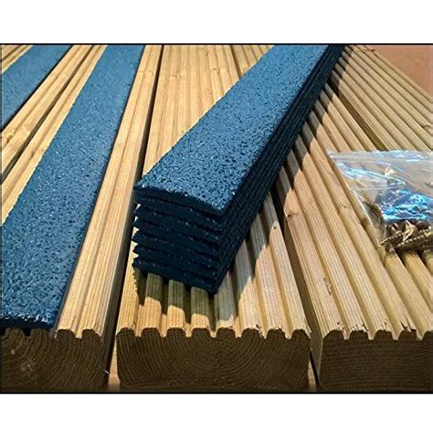 Pack Of 5 Anti Slip Decking Strips 50mm X 600mm Black Deck Black 50mm