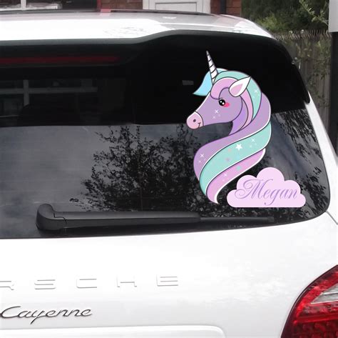 Unicorn Car Decal Personalized Unicorn Decal Car Window Etsy