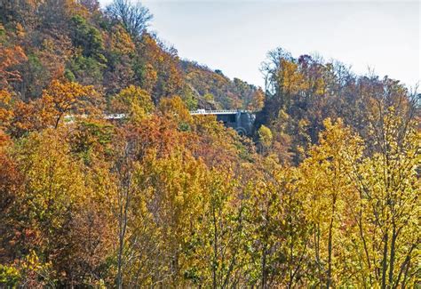 New Section Of The Foothills Parkway In Fall Colors Stock Image