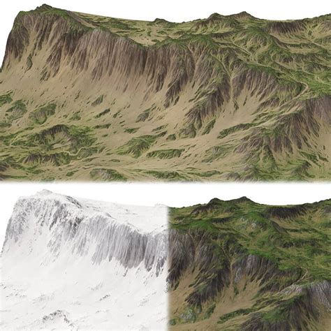 Mountains Terrain 3d Model By Lopatiuk