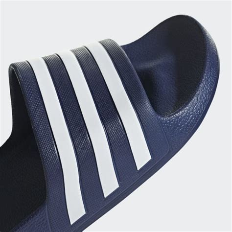 Adilette Dark Blue And White Aqua Slides Adidas Uk