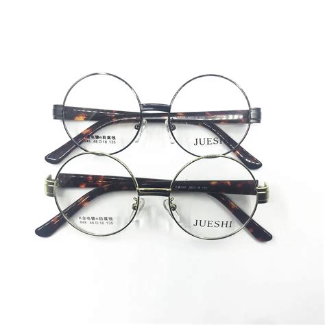 Vintage 48mm Round Acetate Metal Eyeglass Frames Full Rim Glasses Rx