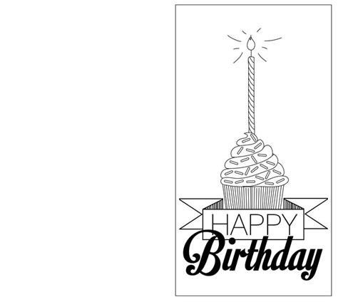Happy Birthday Printable Cards Black And White