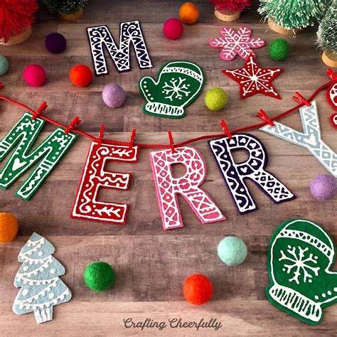 Diy Holiday Banner With Felt And Fabric Paint Crafting Cheerfully