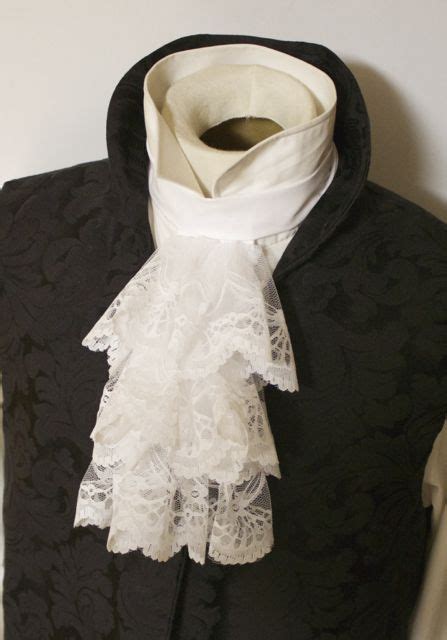 Victorian Historic White Three Ruff Jabot White Lace Cravat Tie Fashion