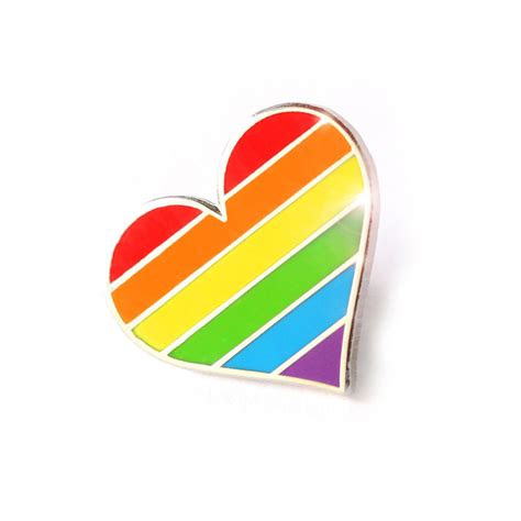 Pride Lgbtq Gay Flag Heart Enamel Pin Compoco
