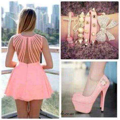 Cute Pink Dress With Pink Accessories And Pink Heels Fashion Dresses Cute Dresses