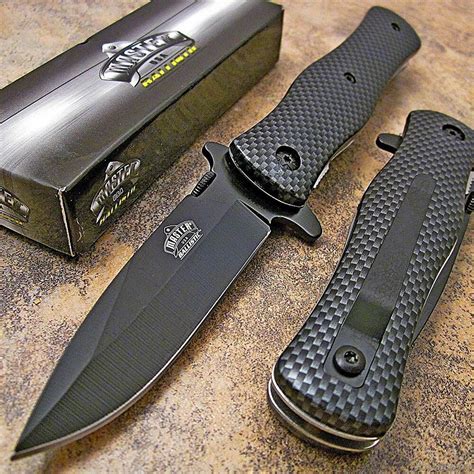 Master Usa Carbon Fiber Tactical Hunting Rescue Pocket Folding Knife Mu