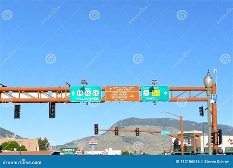 Road Sign In Cody Wyoming Editorial Photo Image Of Traffic 112156036