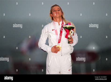 Tokyo Japan Oksana Masters Of The United States Poses With Her Gold Medal For The
