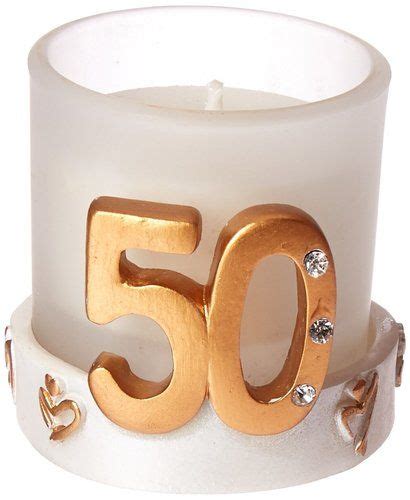 Golden Anniversary Or 50th Birthday Candle Favors 12 Pieces 50th