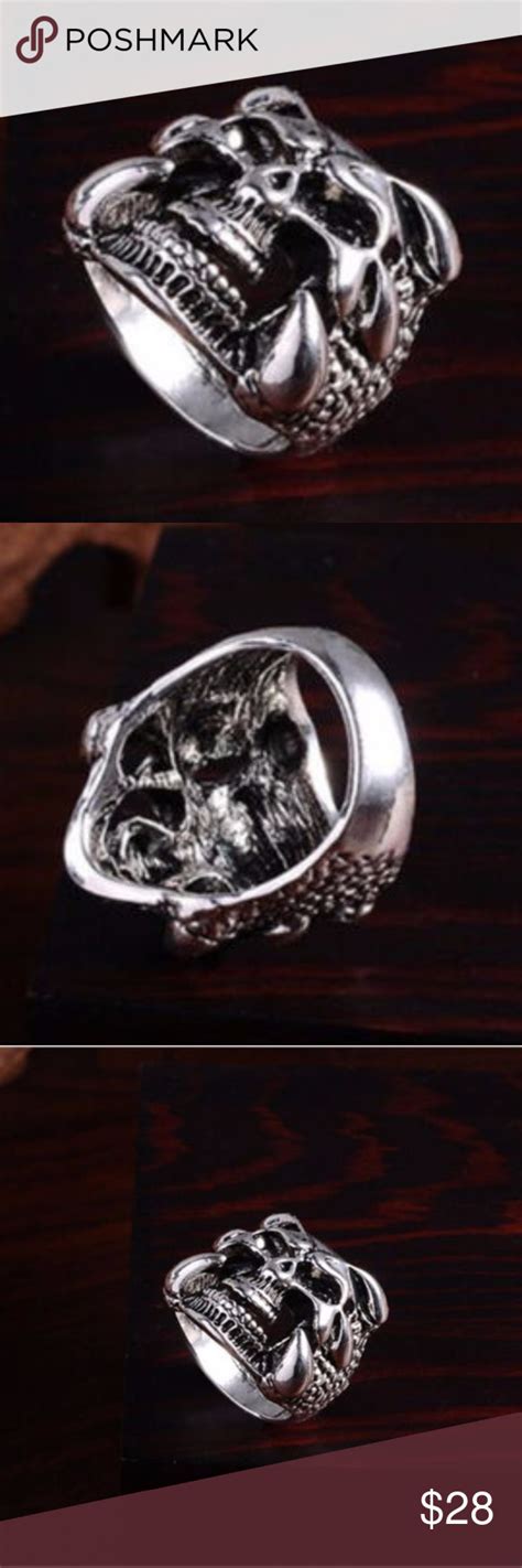 Stainless Steel Gothic Skull Male Ring Size 8 Rings For Men