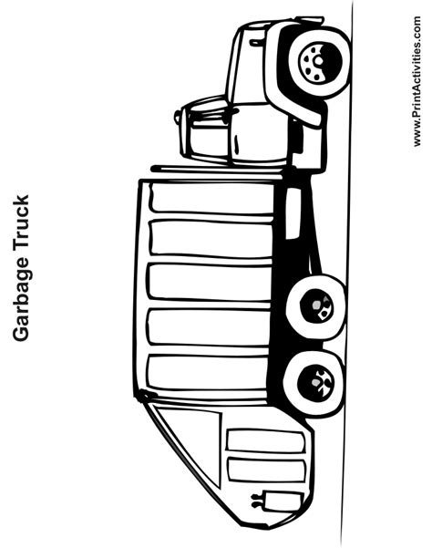 Coloring Printable Garbage Truck Clip Art Library