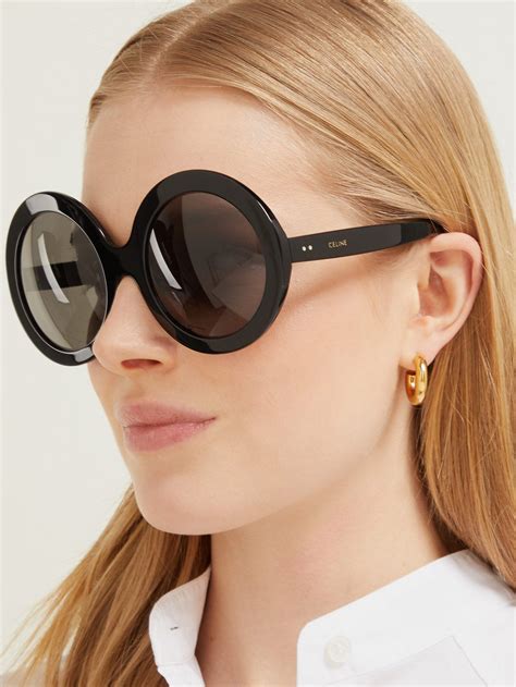 Oversized Round Frame Sunglasses Celine Eyewear Matchesfashion Us Round Face