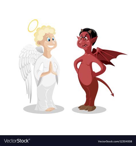 Angel And Devil Isolated Cartoon Symbolic Good Bad